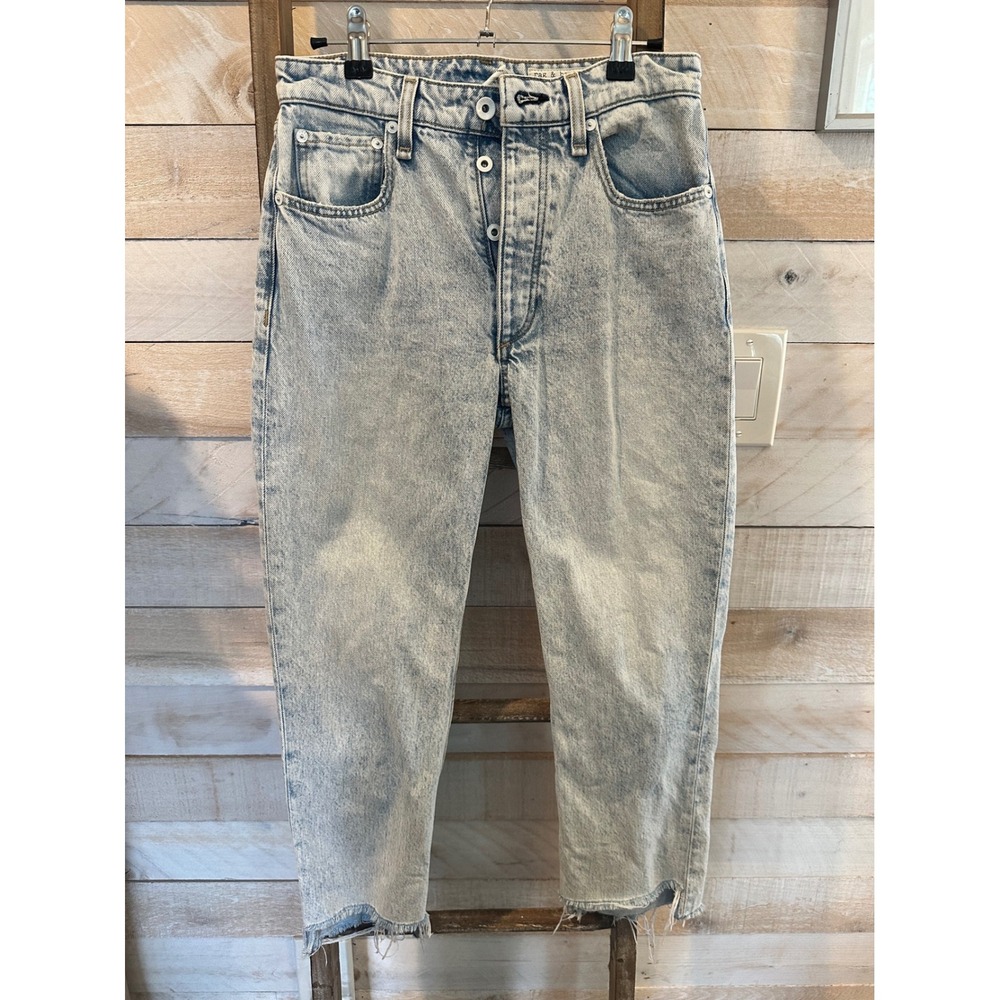 Rag & Bone Nina High-Rise Shorty Cigarette Jeans Mica Acid Wash Size 25